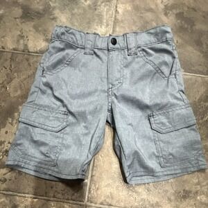 Boys Cargo Shorts Size 5 Regular Gray, Polyester Spandex Blend, Adjustable Waist
